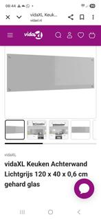 Keuken achterwand lichtgrijs hardglas. Nr 81, Huis en Inrichting, Zo goed als nieuw, Minder dan 100 cm, 25 tot 50 cm, 50 tot 100 cm