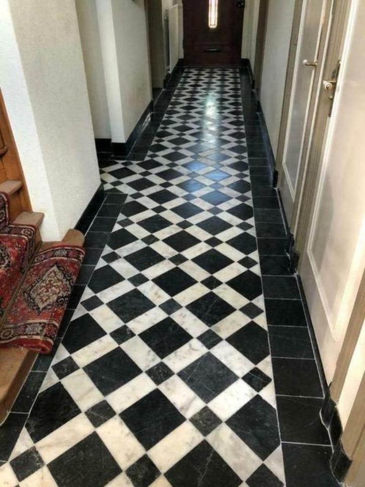 Wit marmer en turks hardsteen getrommeld patroon vloertegel, Doe-het-zelf en Verbouw, Tegels, Nieuw, Vloertegels, Marmer, 60 cm of meer