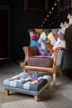 Oxford Multicolor Patchwork chesterfield oorfauteuil Stof, Huis en Inrichting, Fauteuils, Stof, Nieuw, 75 tot 100 cm, Ophalen of Verzenden