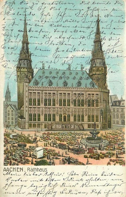 (379-118-015) Aachen Rathaus, Verzamelen, Ansichtkaarten | Buitenland, Duitsland, Voor 1920, Verzenden