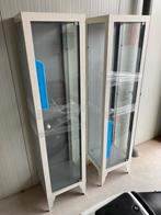 2x witte vitrinekast (glas) 180x50x50 cm met 3 legplanken, 50 tot 100 cm, Glas, 25 tot 50 cm, 150 tot 200 cm
