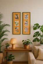 Set van 2 ingelijste botanische prenten, Ophalen of Verzenden, Minder dan 50 cm, Schilderij, Minder dan 50 cm