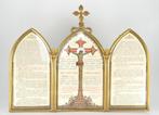 Antiek neogotisch canonbord / altaarkaart, Frankrijk, Antiek en Kunst, Ophalen of Verzenden