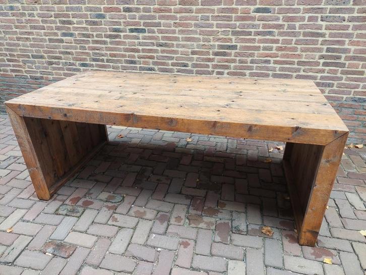 Robuuste houten tuintafel, Huis en Inrichting, Tafels | Eettafels, Gebruikt, Vier personen, Rechthoekig, Ophalen