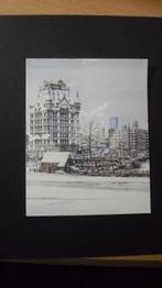 Prent Witte Huis-Rotterdam, Verzenden, Voor 1940, Zo goed als nieuw, Gebouw