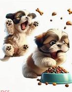 strijk applicatie 2 grappige puppy`s 18cm, Verzenden, Nieuw