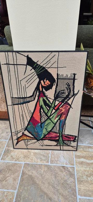 Vintage Harpspeelster Wanddecoratie 70s beschikbaar voor biedingen