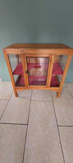 Antiek theekastje met geslepen ruitje, Glas, 50 tot 100 cm, Minder dan 100 cm, 25 tot 50 cm