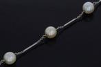 Staafjes parel 18k gouden vintage dames armband, Sieraden, Tassen en Uiterlijk, Armbanden, Voordeelsieraden, Ophalen of Verzenden