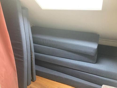 blauw beklede schuimrubber kussens voor camper/ caravan, Caravans en Kamperen, Camper-accessoires, Gebruikt, Ophalen