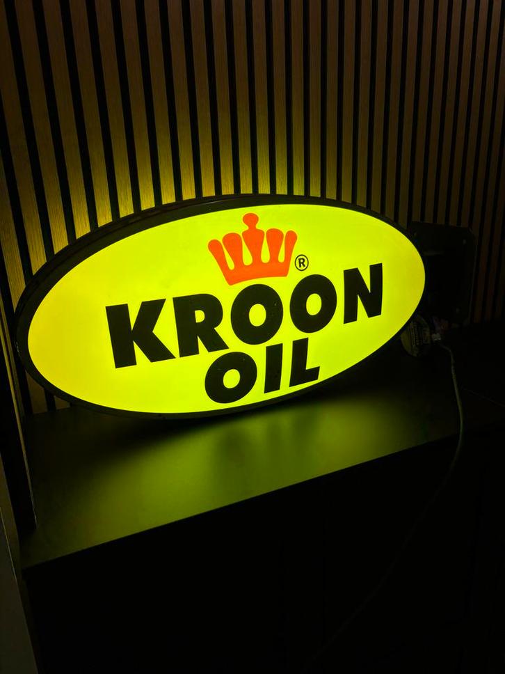 Kroon Oil Lichtbak - Dubbelzijdig, Verzamelen, Merken en Reclamevoorwerpen, Zo goed als nieuw, Lichtbak of (neon) lamp, Verzenden