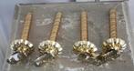 set van 4 glazen goudkleur goude glitters kaarsen, Ophalen of Verzenden, Gebruikt