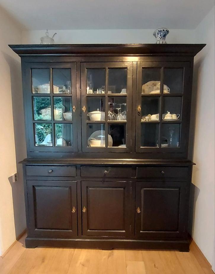 Zwarte buffetkast, Huis en Inrichting, Kasten | Buffetkasten, Gebruikt, 200 cm of meer, 150 tot 200 cm, 50 tot 75 cm, Met lade(s)