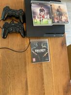 PS3 met 2 controllers en 3 games, Met 2 controllers, Ophalen of Verzenden, 120 GB, Slim