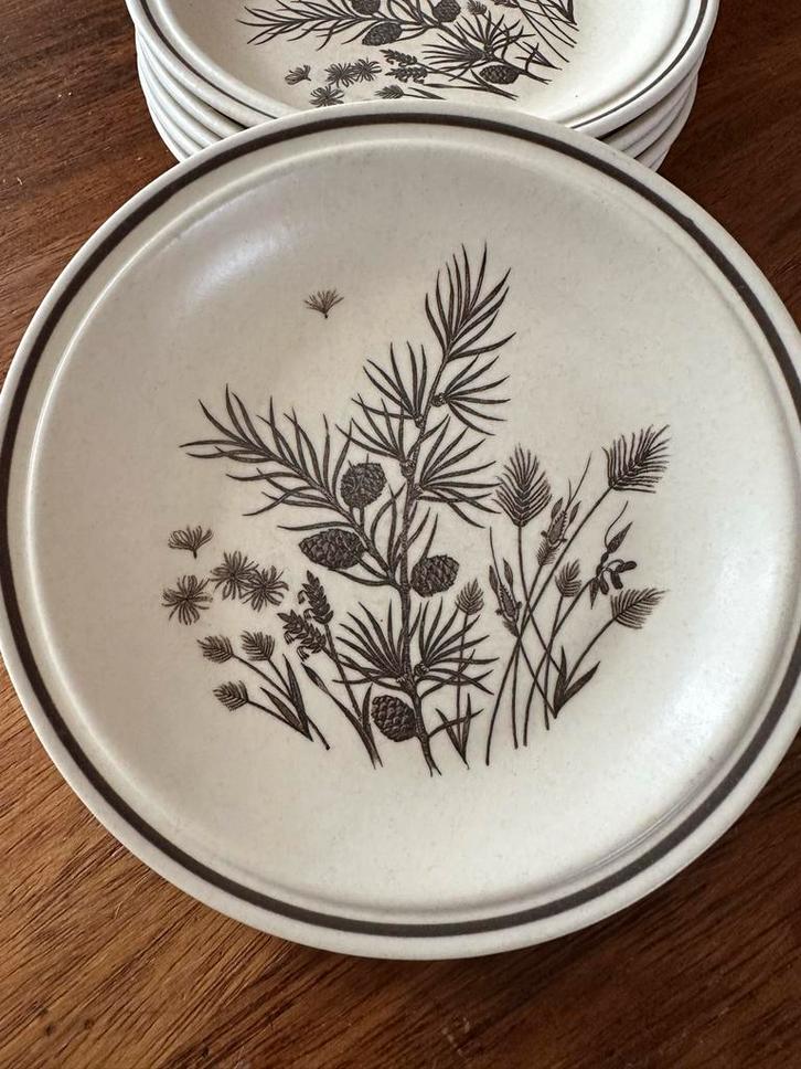 Vintage Pinewood Gebaksbordjes - Set van 6, Antiek en Kunst, Antiek | Servies los, Ophalen of Verzenden