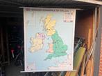 Schoolkaart Groot Brittannië en Ierland, Antiek en Kunst, Ophalen of Verzenden, Aardrijkskunde