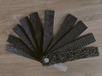 Bunch met staaltjes tapijt / vloerbedekking - zwart, Zwart, Minder dan 50 cm, Ophalen of Verzenden, Zo goed als nieuw