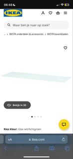 IKEA BESTA Glasplaat/Bovenblad, Nieuw, Minder dan 50 cm, Ophalen of Verzenden, Glas
