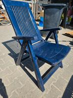 2 Blauwe tuinstoelen, Tuin en Terras, Ophalen, Gebruikt, Kunststof