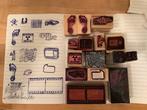 35 houten stempels vintage, patronen + alfabet en cijfers, Ophalen of Verzenden, Gebruikt, Houten stempel