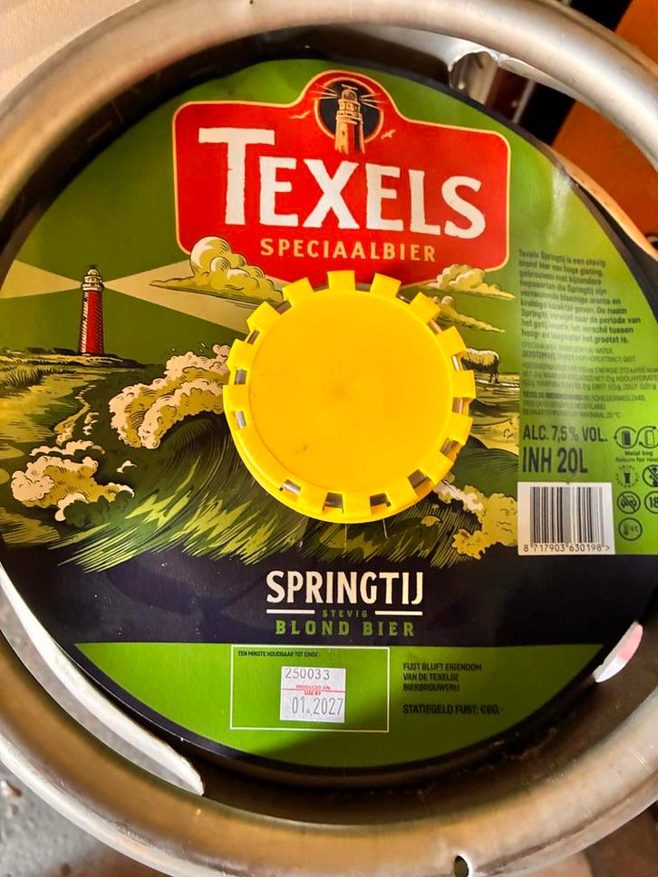 Texels Springtij Blond Bier - 20L Fust, Verzamelen, Biermerken, Ophalen