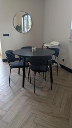 Tafel met 4 stoelen, Ophalen, 75 m² of meer, Zwart, Zo goed als nieuw