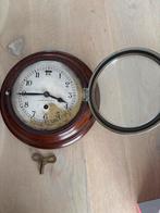 Antieke Schoolklok Mahoniehout, Antiek en Kunst, Ophalen of Verzenden