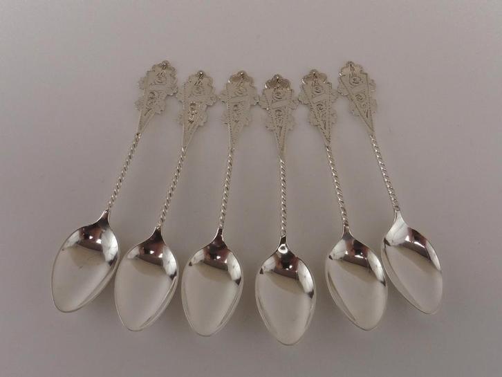 6 zilveren theelepeltjes                                Z186, Antiek en Kunst, Antiek | Goud en Zilver, Zilver, Ophalen of Verzenden
