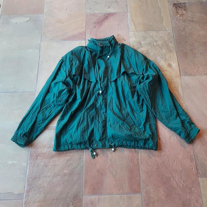 Vintage groene jas maat M, Kleding | Dames, Jassen | Zomer, Gedragen, Maat 38/40 (M), Groen, Ophalen of Verzenden