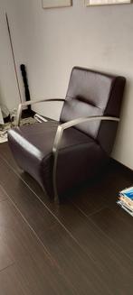 Donkerpaarse lederen stoel, Huis en Inrichting, Fauteuils, Ophalen