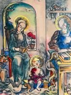 Matthieu Wiegman - aquarel Heilge Familie - Bergense School, Ophalen of Verzenden, Zo goed als nieuw