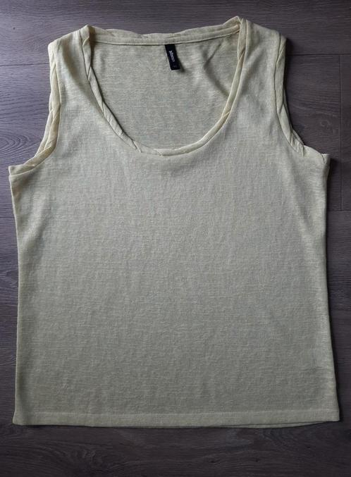 Eksept (Shoeby) gele top met glimmertje maat XL, Kleding | Dames, Tops, Zo goed als nieuw, Maat 42/44 (L), Geel, Zonder mouw, Ophalen of Verzenden