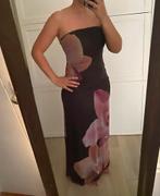 Stradivarius Strapless Jurk Bruin Bloemen S, Bruin, Nieuw, Ophalen of Verzenden, Maat 36 (S)