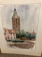 Aquarel Meppel  Grote Kerk1982 Nederland, Antiek en Kunst, Ophalen of Verzenden