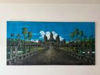 Handgeschilderd Ankor Wat tempel schilderij, Ophalen