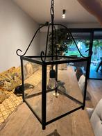 Industriële gietijzeren lamp (mat zwart), Huis en Inrichting, Lampen | Hanglampen, Ophalen of Verzenden, Zo goed als nieuw, Glas