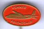 Fokker Friendship rood op koper vliegtuig speldje ( E_023 ), Transport, Speldje of Pin, Zo goed als nieuw, Verzenden