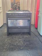Smeg fornuis met antraciet afzuigkap 90 cm 6-pits, Ophalen, 60 cm of meer, Zo goed als nieuw, Gas