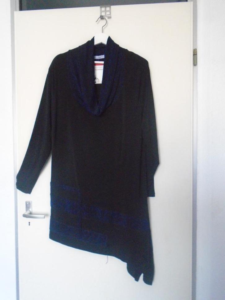 Magna A-Symmetrisch Tuniek Zwart Blauw maat 48-50 Nieuw, Kleding | Dames, Grote Maten, Nieuw, Blouse of Tuniek, Blauw, Verzenden