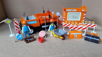 Playmobil set Wegenbouw 2 poppetjes, vrachtauto accessoires beschikbaar voor biedingen