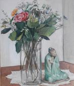 STILLEVEN BLOEMEN MET 2 ROZEN🌹BEELD🖌HAN HANSEN (1933-2024), Antiek en Kunst, Kunst | Schilderijen | Klassiek, Ophalen of Verzenden