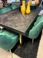 Richmond blackbone gold, uitschuifbare eettafel, Huis en Inrichting, Tafels | Eettafels, Nieuw, Eikenhout, Luxestijl chique luxueus