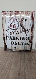 Route 66 parking bord leuk voor in mancave, Verzamelen, Ophalen of Verzenden, Gebruikt, Reclamebord