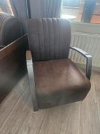 Industriële fauteuil microvezel bruin, Huis en Inrichting, Ophalen, Zo goed als nieuw, 75 tot 100 cm