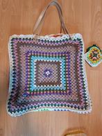 Grote gehaakte boodschappentas granny square met bijhorend g, Ophalen of Verzenden