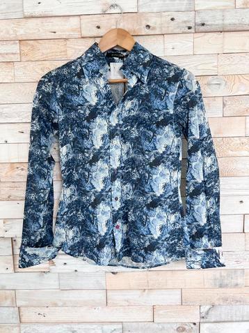 Hans Ubbink blouse palmbomen blauw, maat XS - NP 149,- beschikbaar voor biedingen