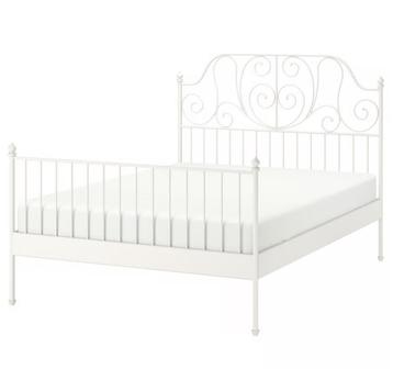 IKEA bed Leirvik inclusief lattenbodem en matrassen - afbeelding 5