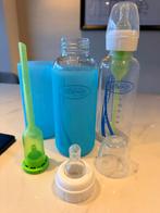 Dr. Brown's Glazen Flessen incl beschermhoezen - 2 Stuks, Ophalen of Verzenden, Zo goed als nieuw, Overige typen