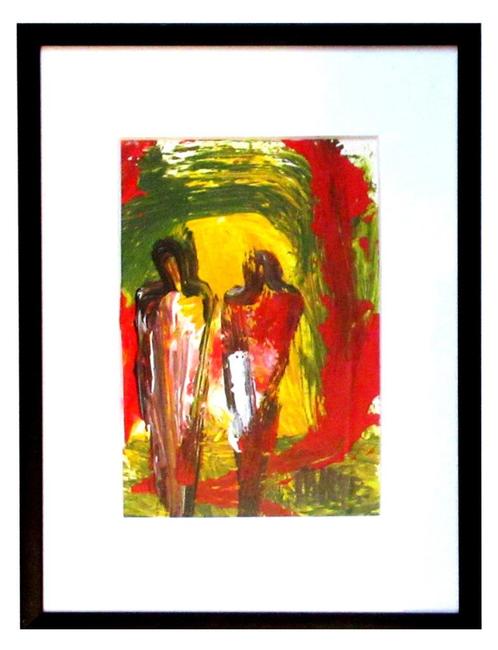 Stijlvol interieur Schilderijtje olieverf, gesigneerd., Antiek en Kunst, Kunst | Schilderijen | Klassiek, Ophalen of Verzenden