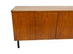 Vintage Dressoir XL Tv Meubel Jaren 60 Design Teak Fineer, Vintage, Zo goed als nieuw, 200 cm of meer, Metaal